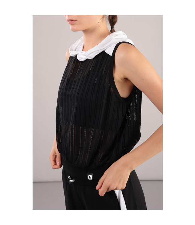 TOP COMFORT FIT CROCHET-EFFECT JERSEY TANK TOP - 100% MADE IN ITALY