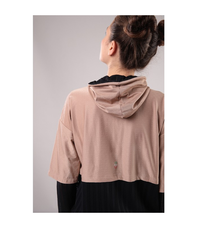 Jacket JERSEY HOODIE WITH 3/4 SLEEVES - 100% MADE IN ITALY