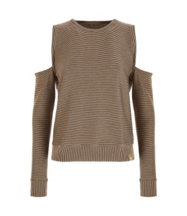 Sweat Top SWEATSHIRT WITH GOLD LUREX MICRO STRIPES - 100% MADE IN ITALY