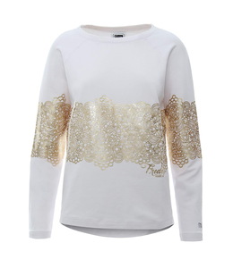 Sweat Top SWEATSHIRT WITH MAXI GOLD-COLOURED PRINT ON FRONT AND SLEEVES