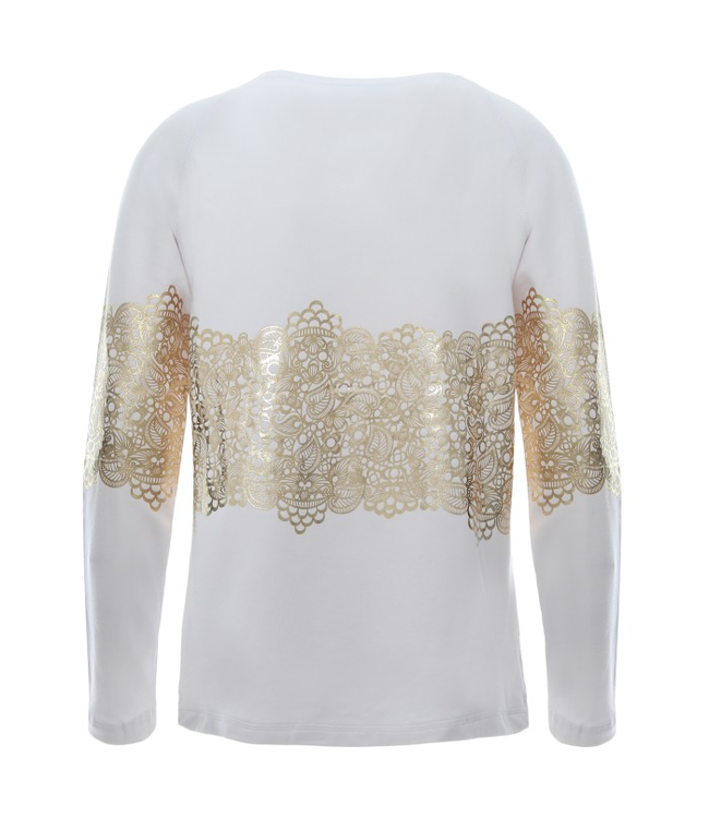 Sweat Top SWEATSHIRT WITH MAXI GOLD-COLOURED PRINT ON FRONT AND SLEEVES