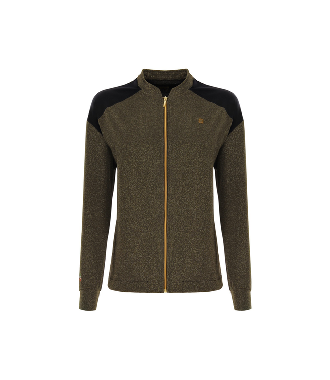 Jacket SWEATSHIRT WITH ZIP IN GOLD LUREX — 100% MADE IN ITALY COLLECTION