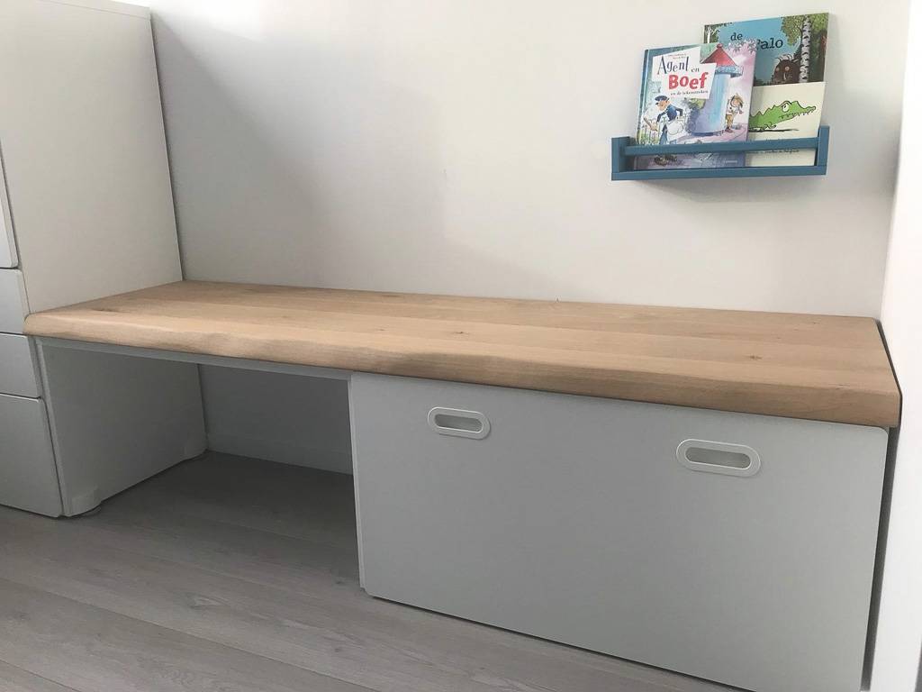 wortel Vergoeding solo Stuva kindermeubel bureau eikenhouten plank - Boomstam-tafels