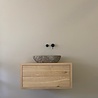 Massief eiken badkamermeubel met 2 soft close lades Massief eiken badkamermeubel met 2 soft close lades