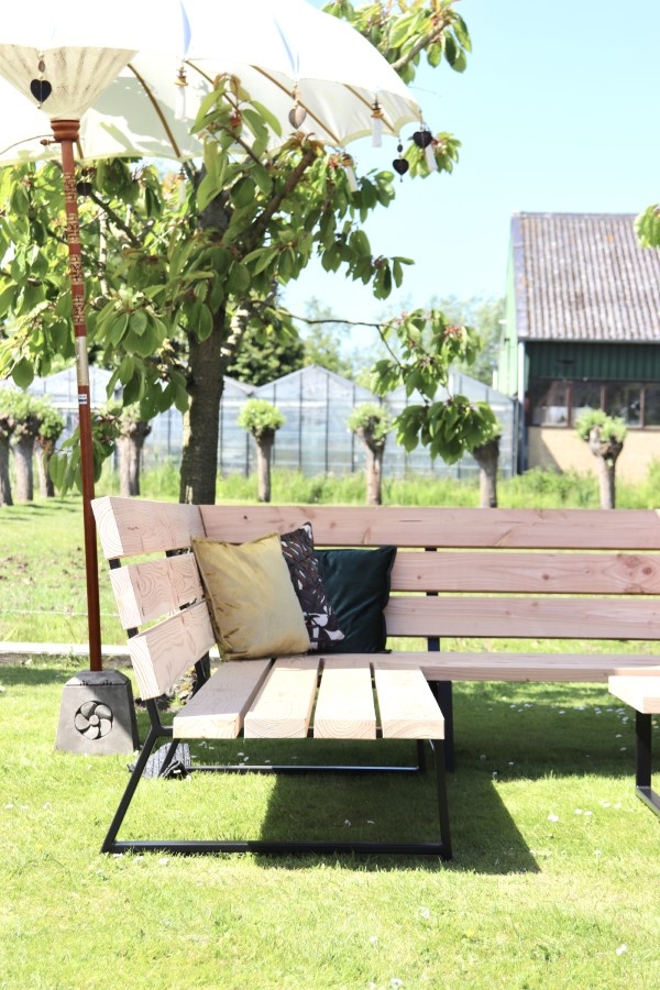 Stalen Loungebank Hout | Tuinmeubelen Op Maat