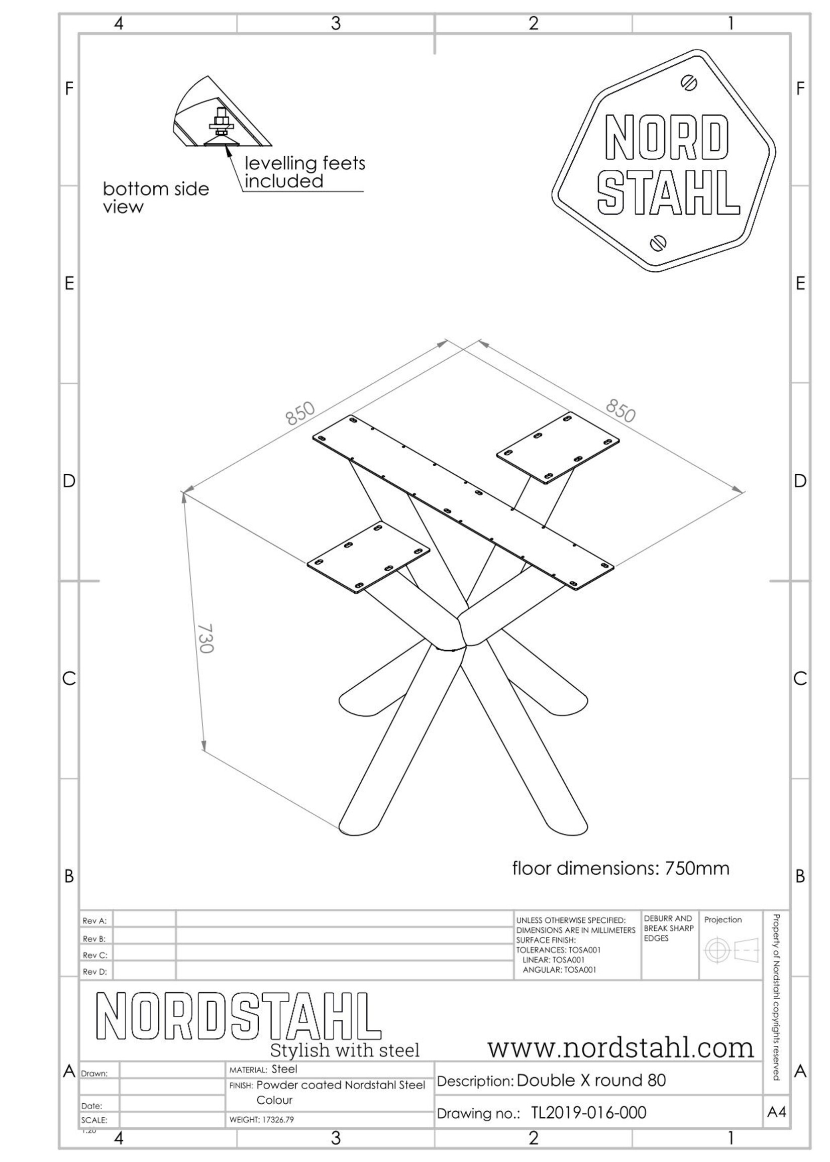 Nordstahl Double X round leg