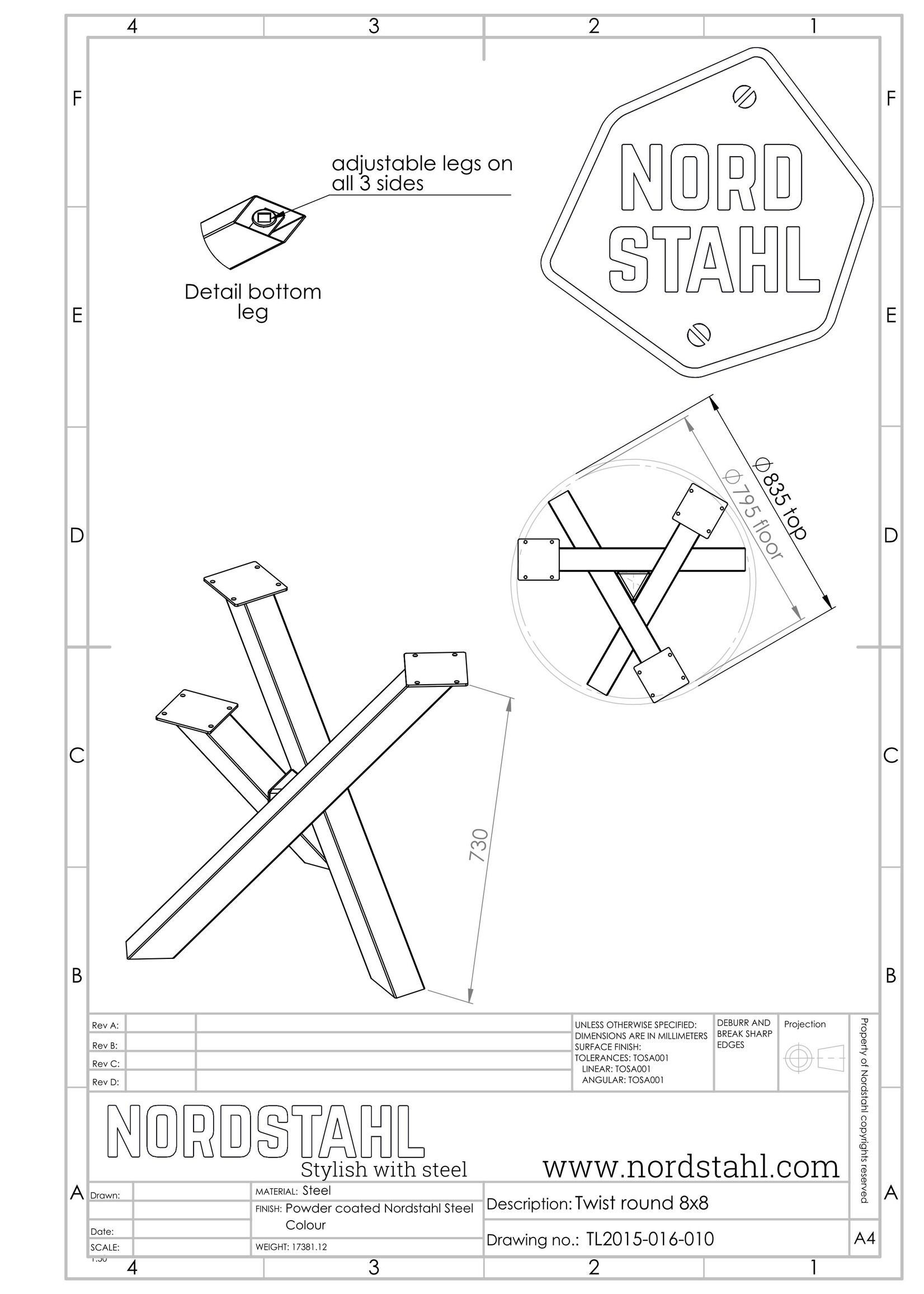 Nordstahl Twist Circle leg
