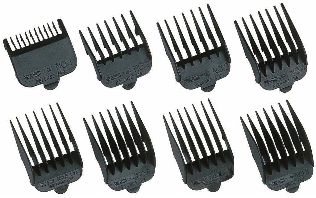 Wahl Attachment Comb Set 8 Pieces Black Tondeuse Shop for
