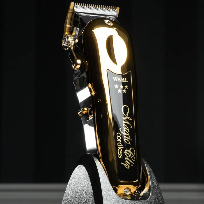 Wahl Pro 2pc Gold Limited Edition Combo by ibs - Gold Magic clip Cordless,  Black Vanish Shaver - Ideal Barber Supply