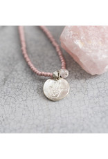 A beautiful Story Truly Rose Quartz Hamsa Silver Necklace