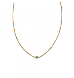 A beautiful Story Flora Aventurine Gold Necklace