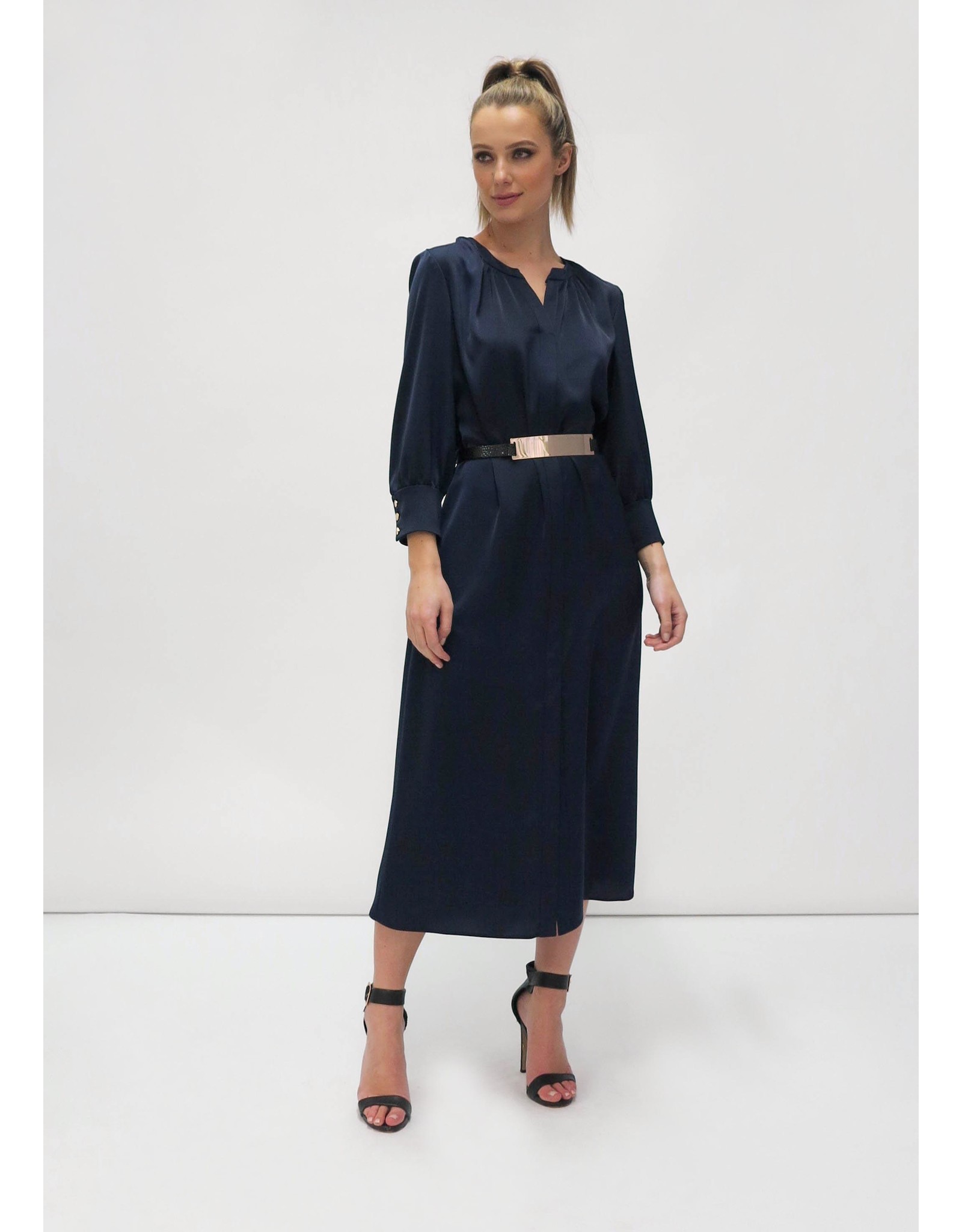 Fee G Shirt Dress with Gold Belt