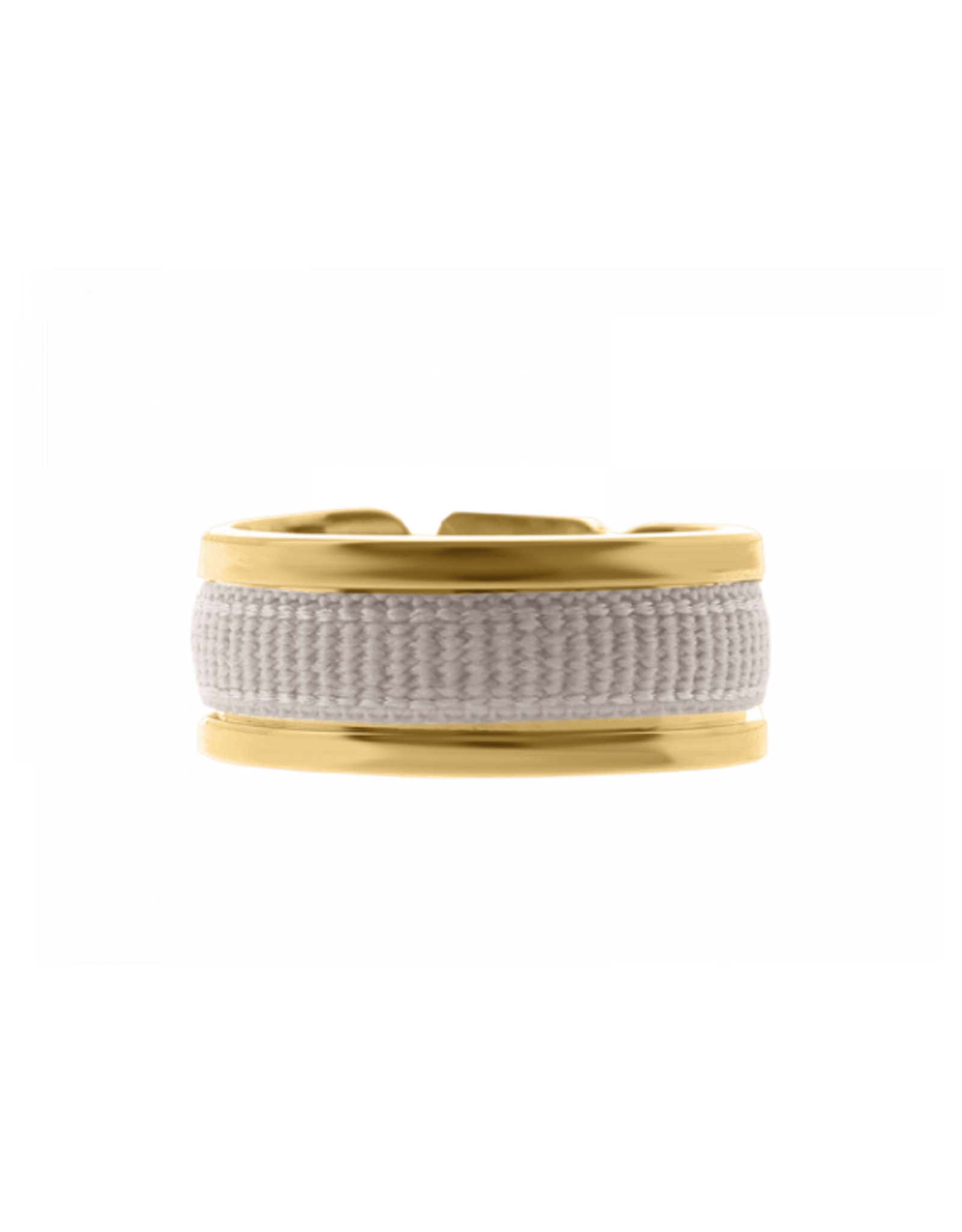 Les Interchangeables Ribbon Ring Grey on Gold