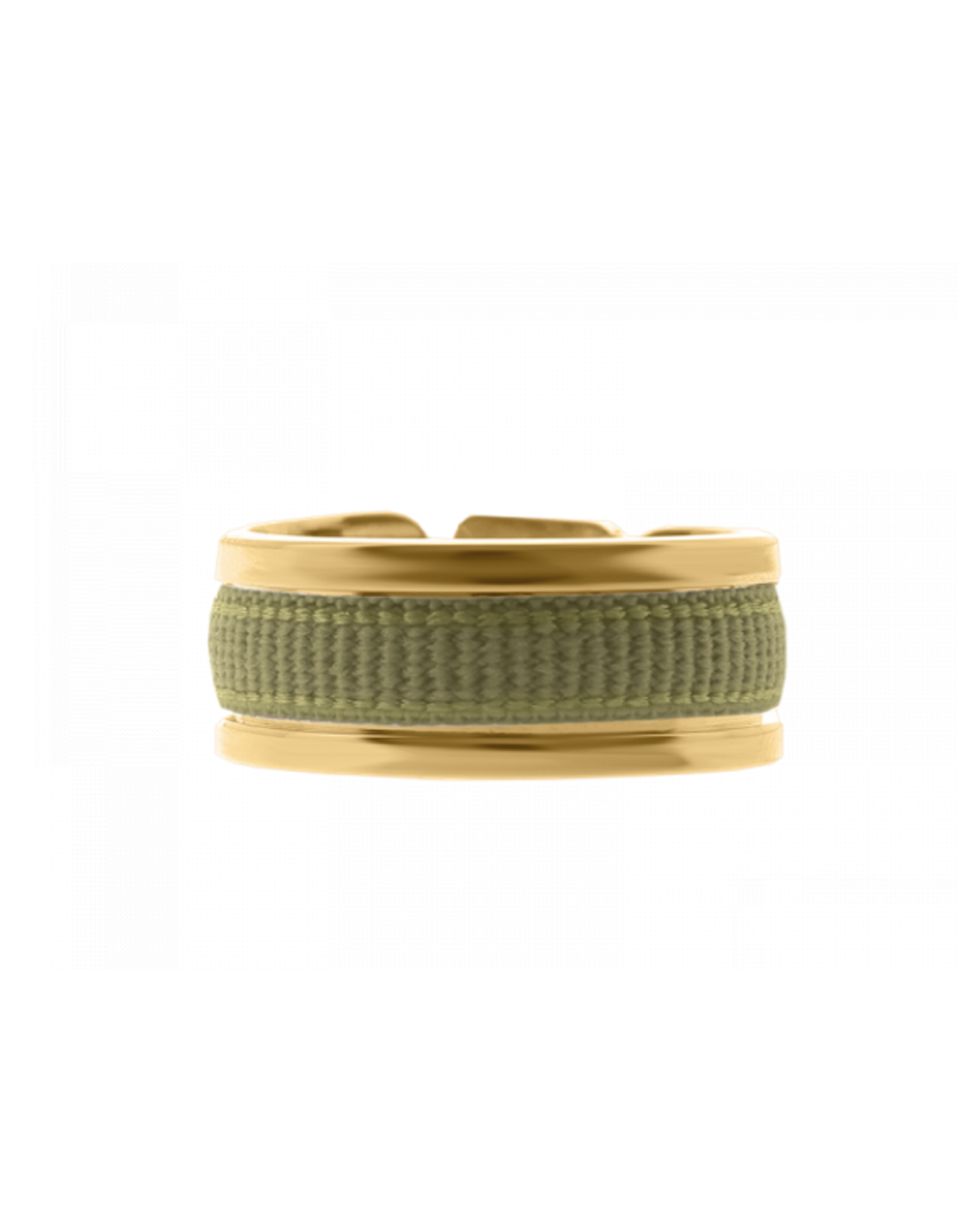 Les Interchangeables Ribbon Ring Khaki on Gold