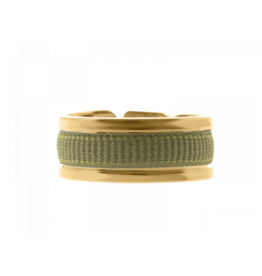 Les Interchangeables Ribbon Ring Khaki on Gold