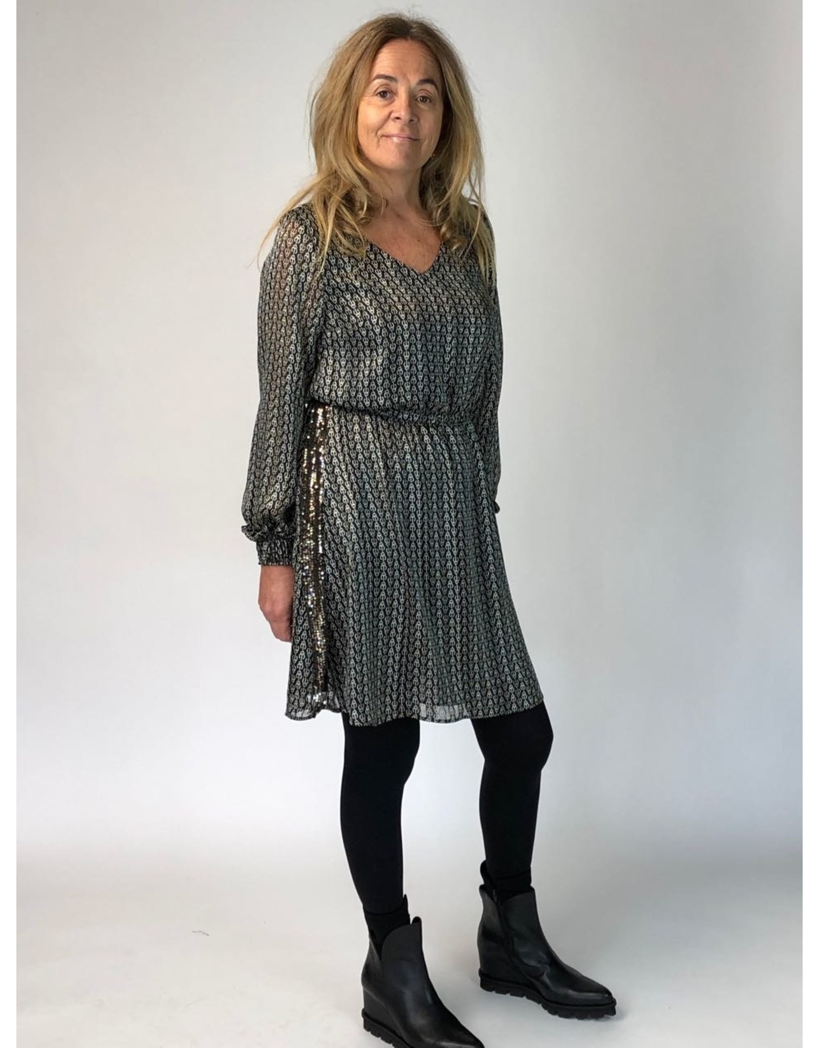 La Fee Maraboutee Chain Print short dress with sequence