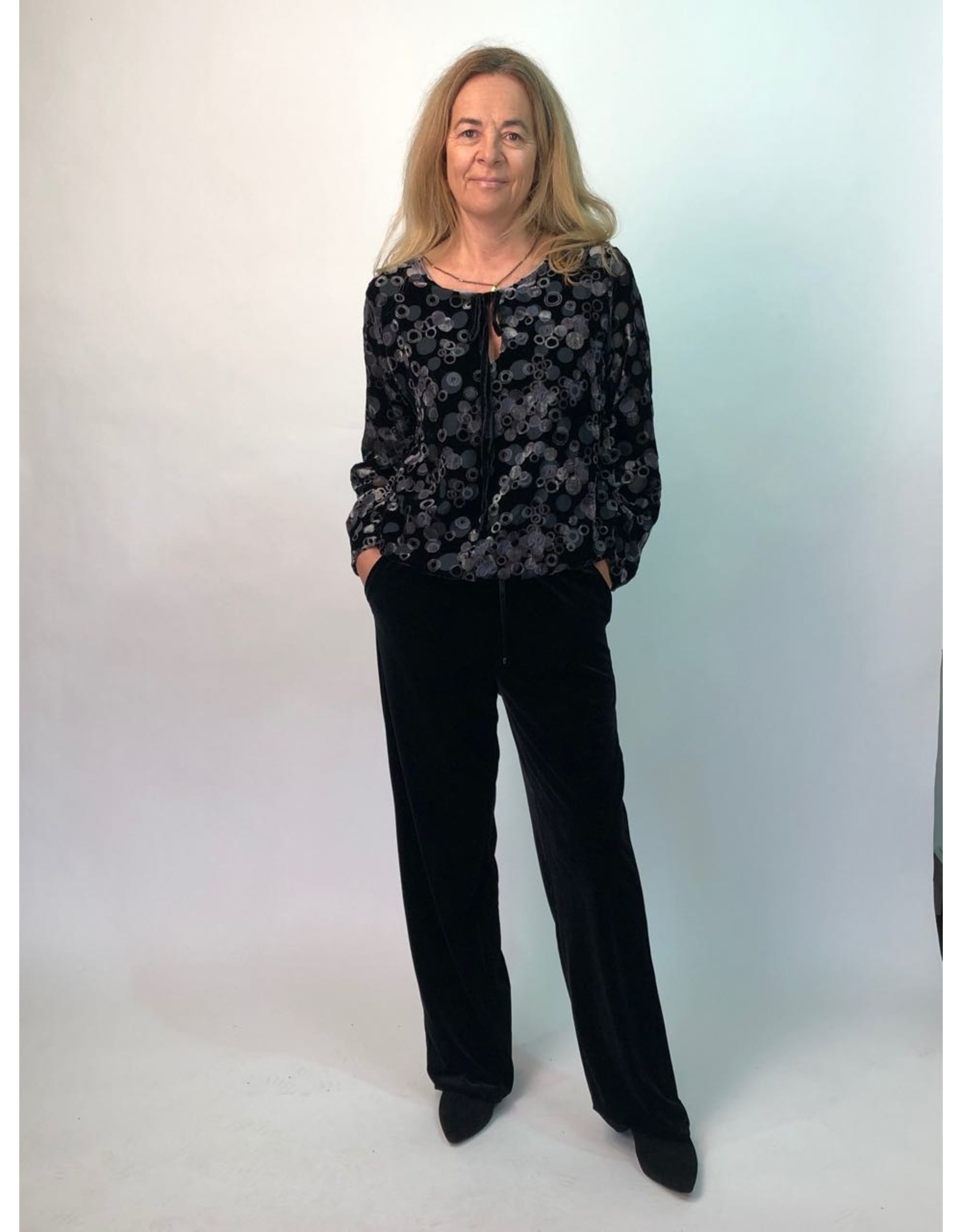 La Fee Maraboutee Drawstring Stretch Velvet Trousers