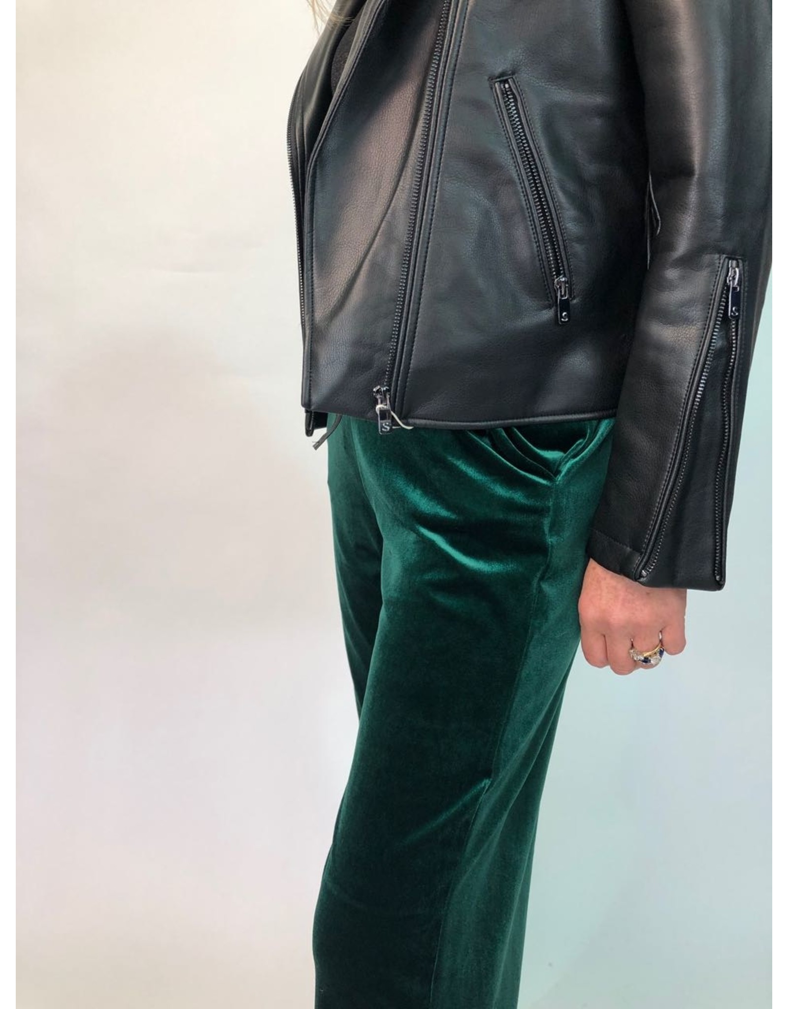 La Fee Maraboutee Drawstring Stretch Velvet Trousers