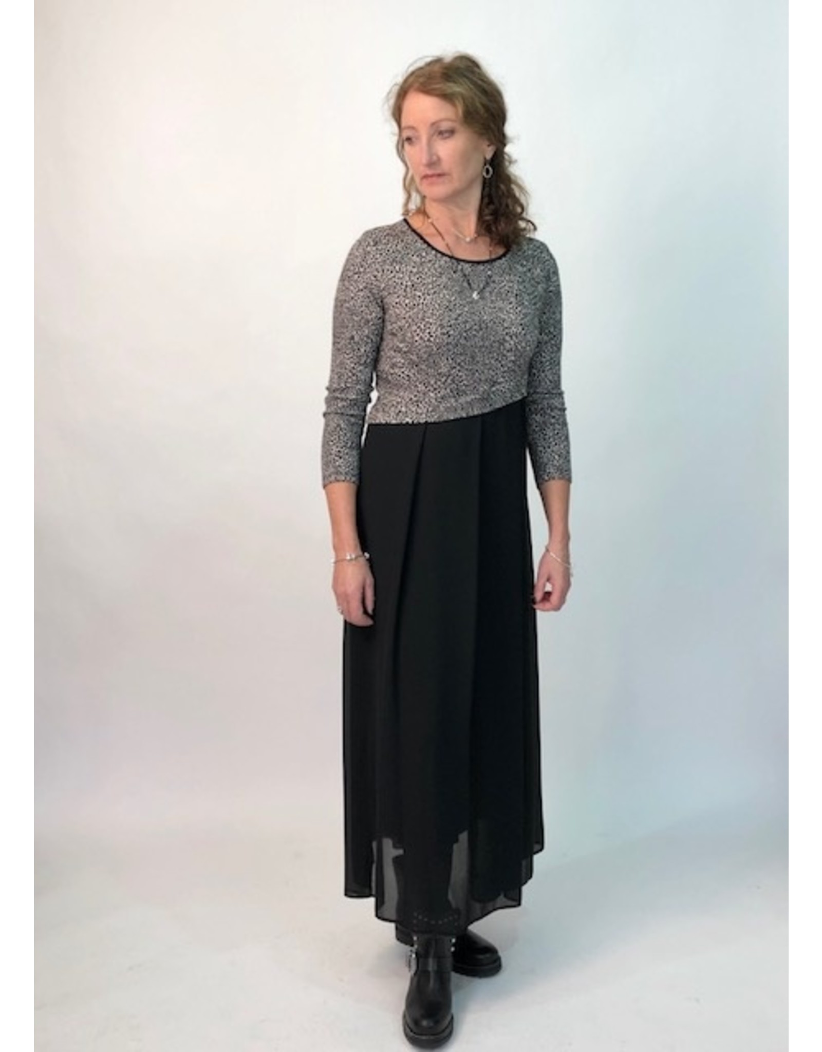 Peruzzi Black dress with Leopard Print Top