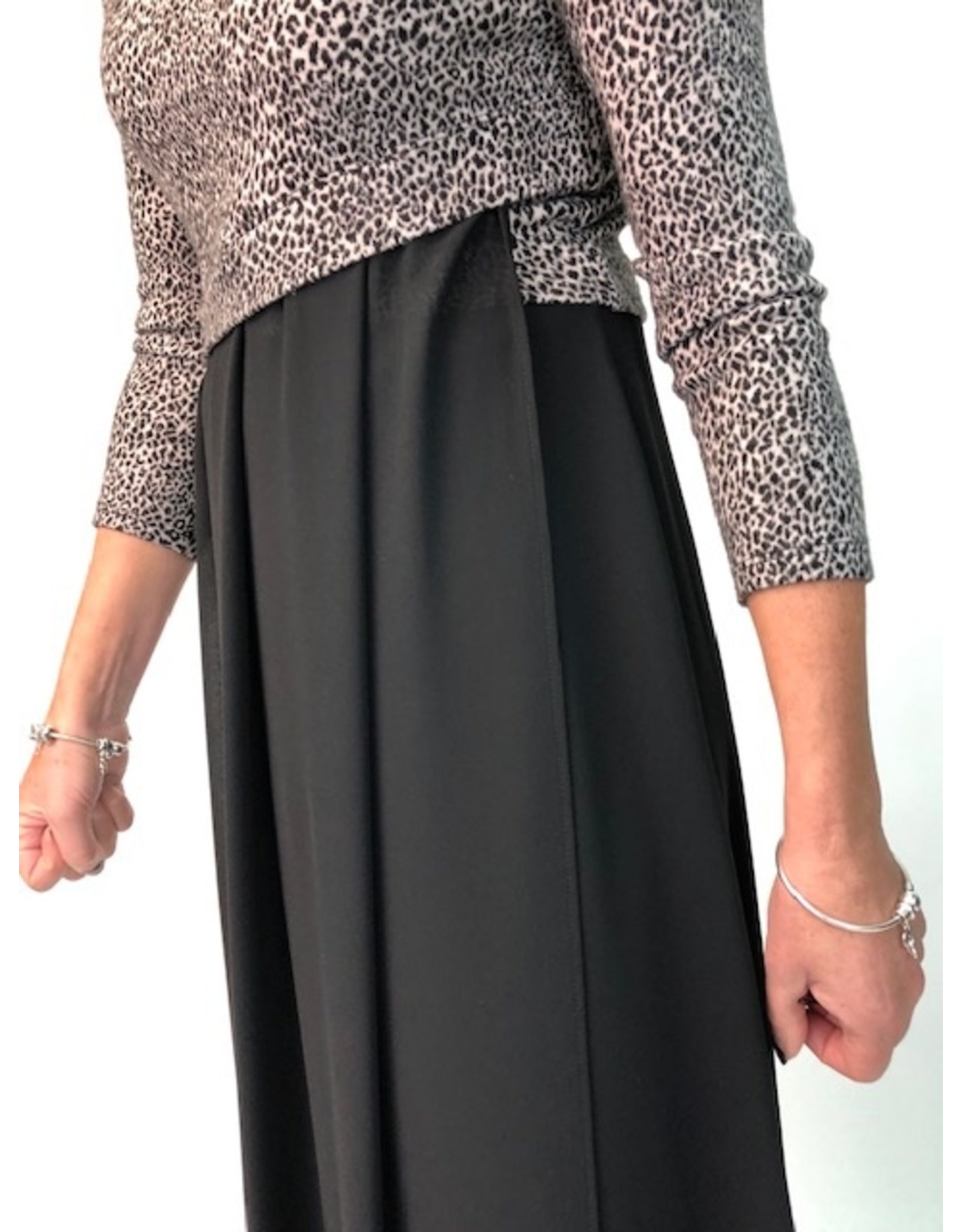 Peruzzi Black dress with Leopard Print Top