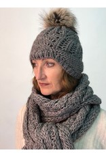 Humility Knitted Bonnet with Fur Bobble