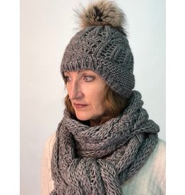 Humility Knitted Bonnet with Fur Bobble