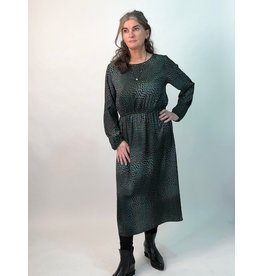La Fee Maraboutee Animal Print Round Neck Long Sleeve Dress