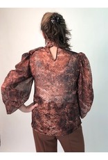 Exquise Blouse with Neck Tie Animal Print