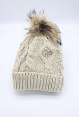 PARIS ES'TYL Fleece Lined Detachable Fur Bobble Hat