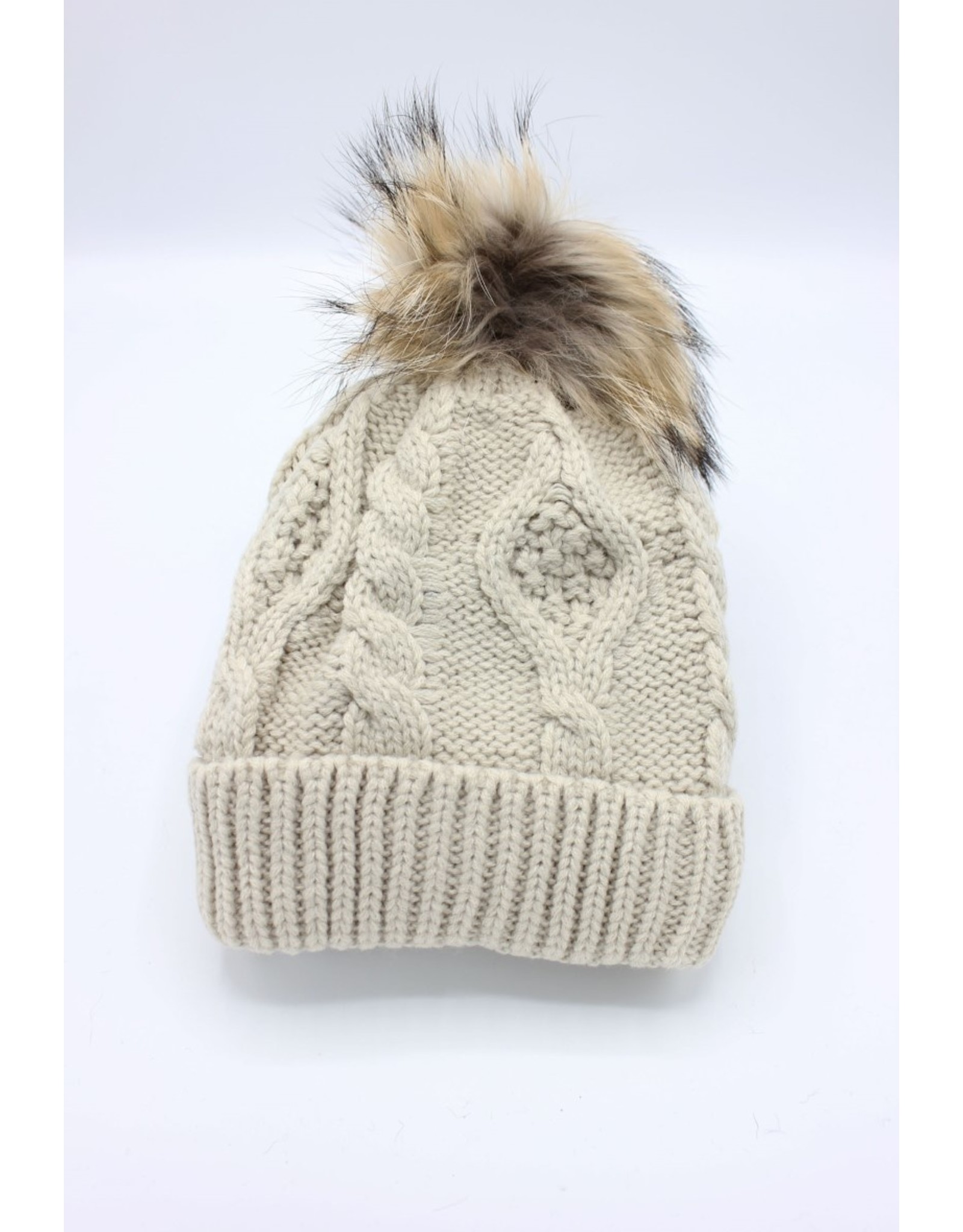 PARIS ES'TYL Fleece Lined Detachable Fur Bobble Hat