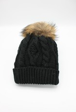 PARIS ES'TYL Fleece Lined Detachable Fur Bobble Hat