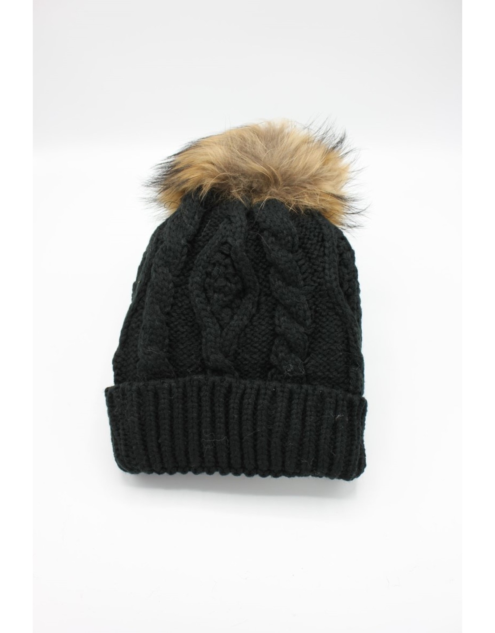 PARIS ES'TYL Fleece Lined Detachable Fur Bobble Hat
