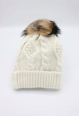 PARIS ES'TYL Fleece Lined Detachable Fur Bobble Hat