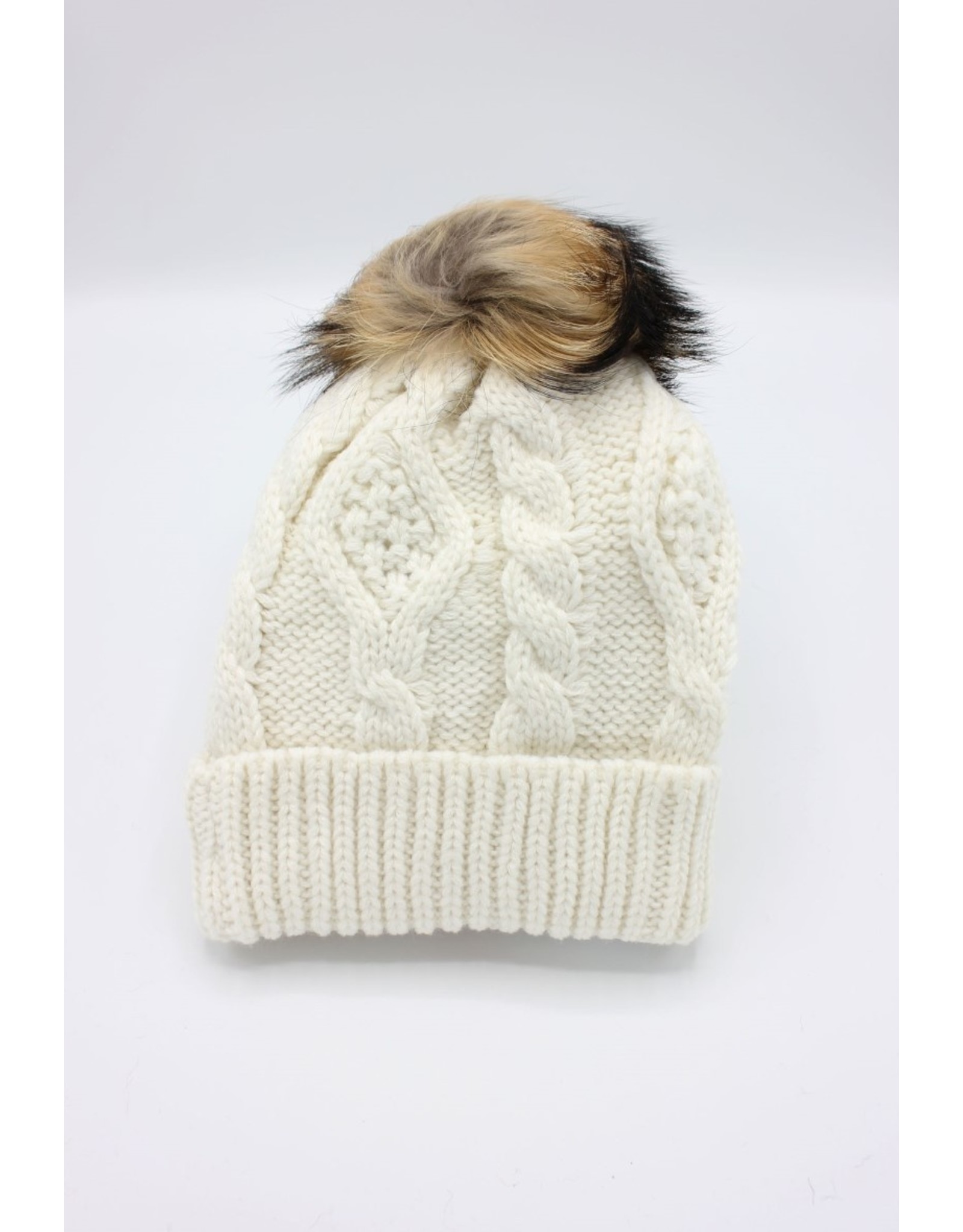 PARIS ES'TYL Fleece Lined Detachable Fur Bobble Hat