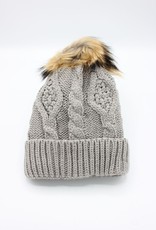 PARIS ES'TYL Fleece Lined Detachable Fur Bobble Hat