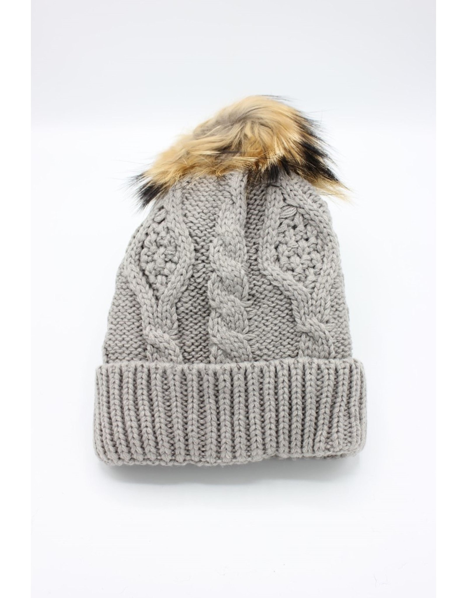 PARIS ES'TYL Fleece Lined Detachable Fur Bobble Hat
