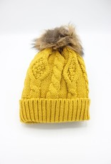 PARIS ES'TYL Fleece Lined Detachable Fur Bobble Hat
