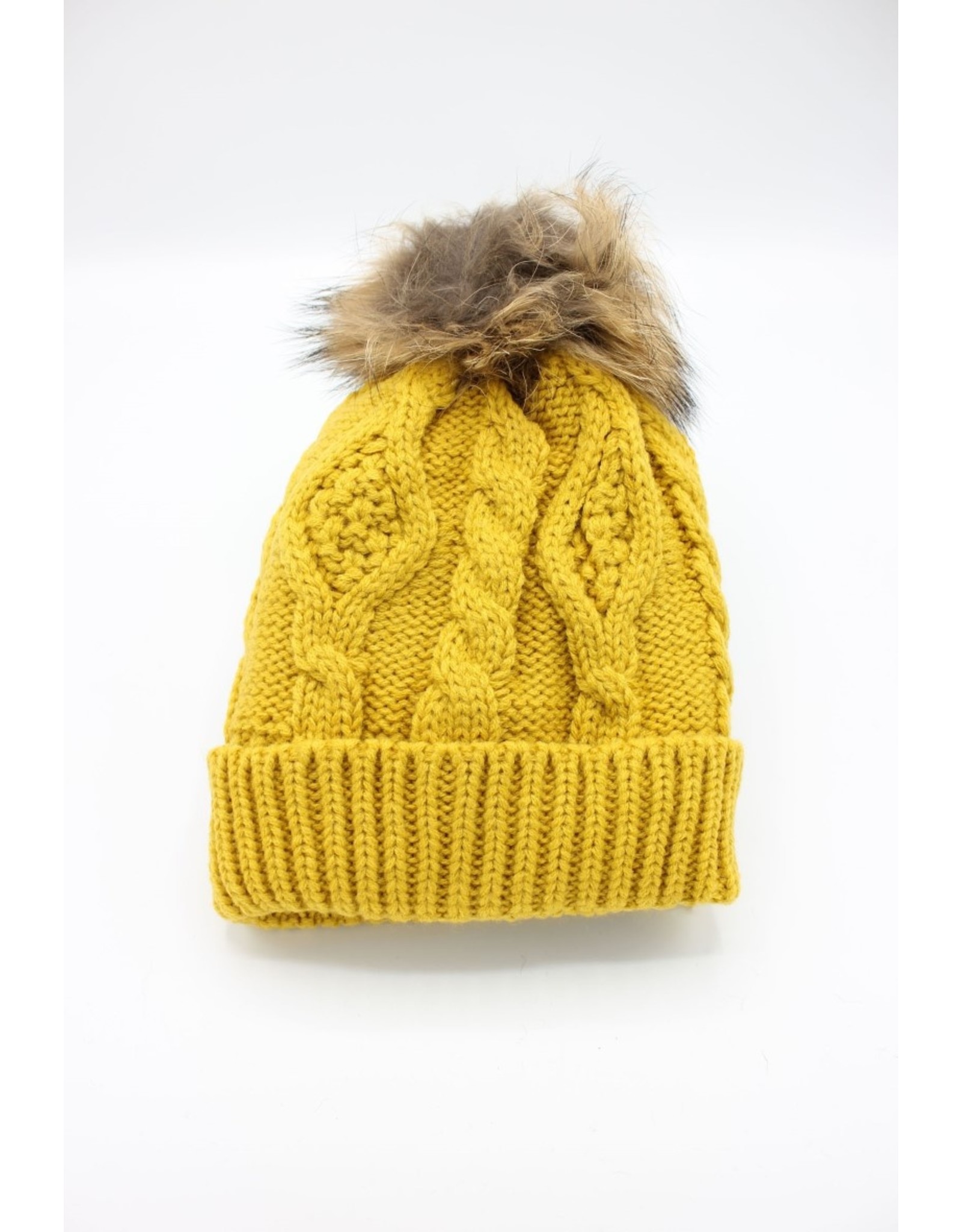 PARIS ES'TYL Fleece Lined Detachable Fur Bobble Hat