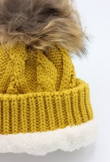 PARIS ES'TYL Fleece Lined Detachable Fur Bobble Hat