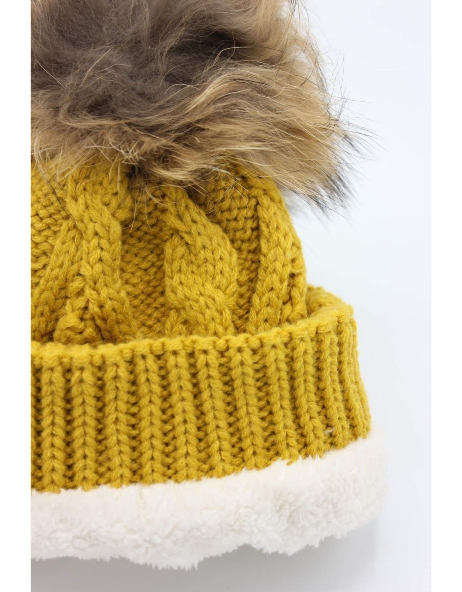 PARIS ES'TYL Fleece Lined Detachable Fur Bobble Hat