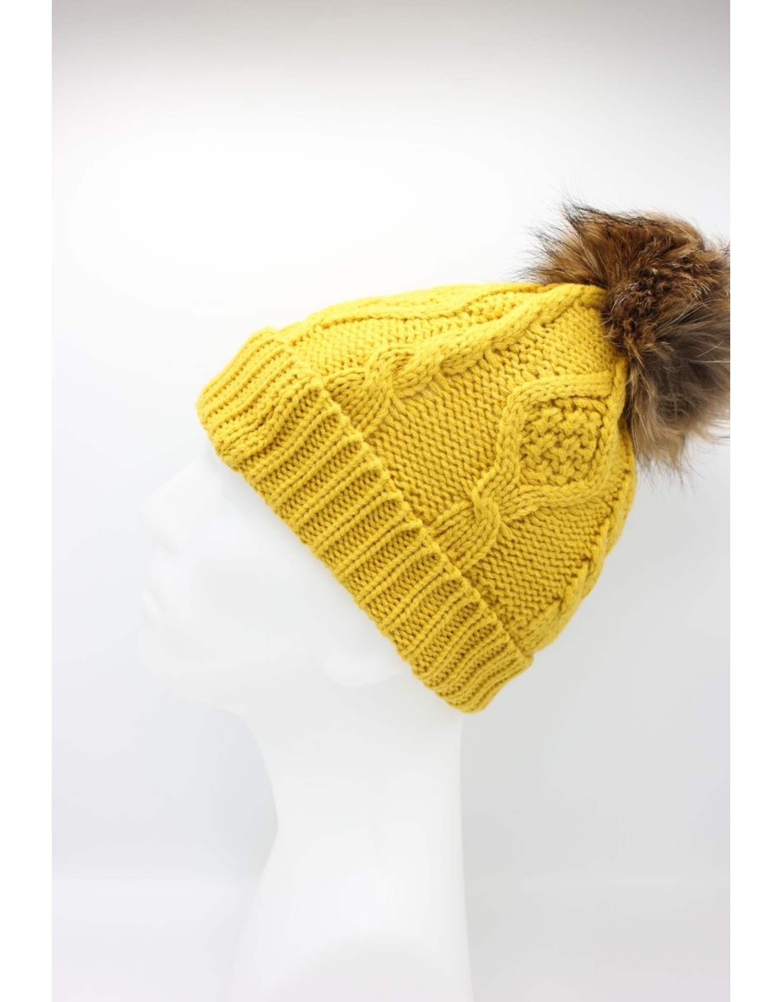 PARIS ES'TYL Fleece Lined Detachable Fur Bobble Hat