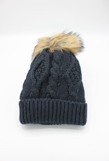 PARIS ES'TYL Fleece Lined Detachable Fur Bobble Hat