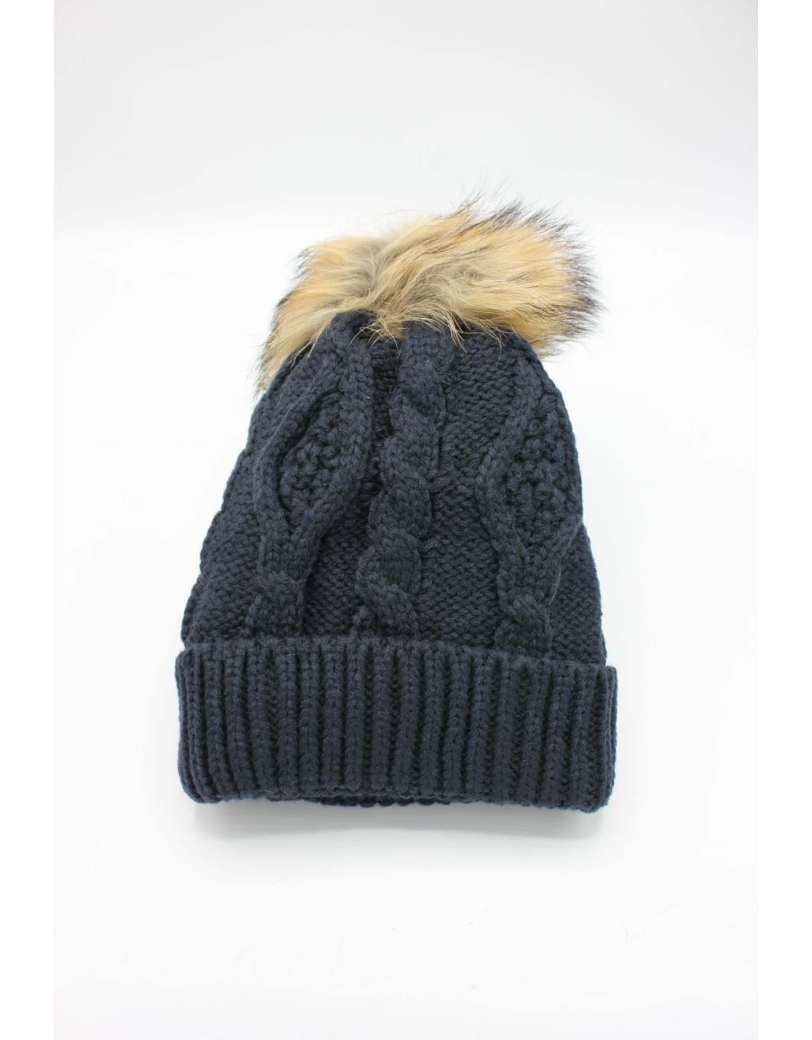 PARIS ES'TYL Fleece Lined Detachable Fur Bobble Hat