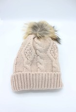 PARIS ES'TYL Fleece Lined Detachable Fur Bobble Hat