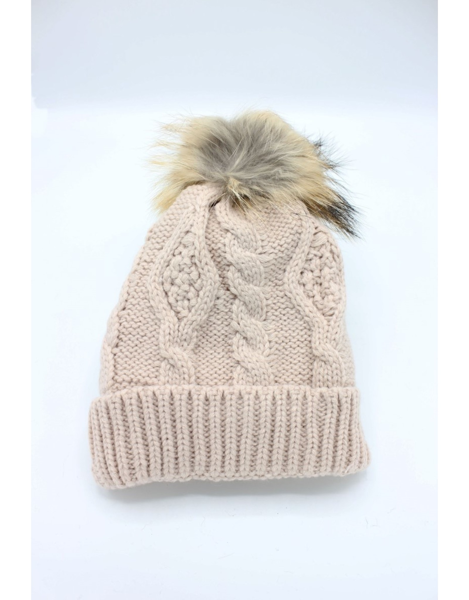 PARIS ES'TYL Fleece Lined Detachable Fur Bobble Hat
