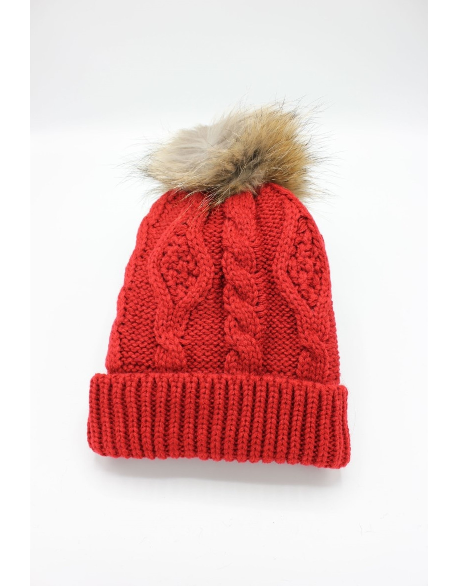 PARIS ES'TYL Fleece Lined Detachable Fur Bobble Hat