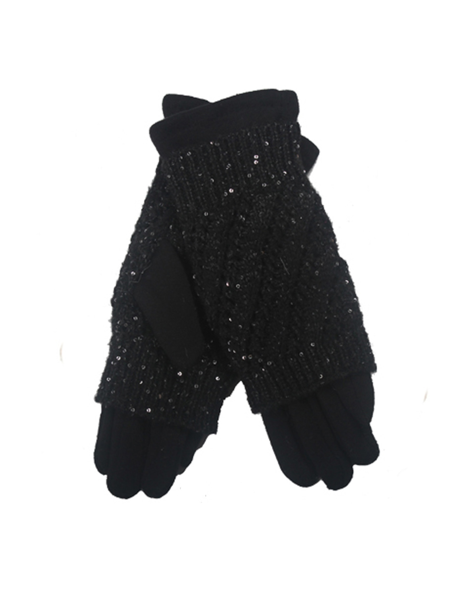PARIS ES'TYL Glove with Knitted Fingerless Overlay