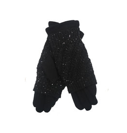 PARIS ES'TYL Glove with Knitted Fingerless Overlay