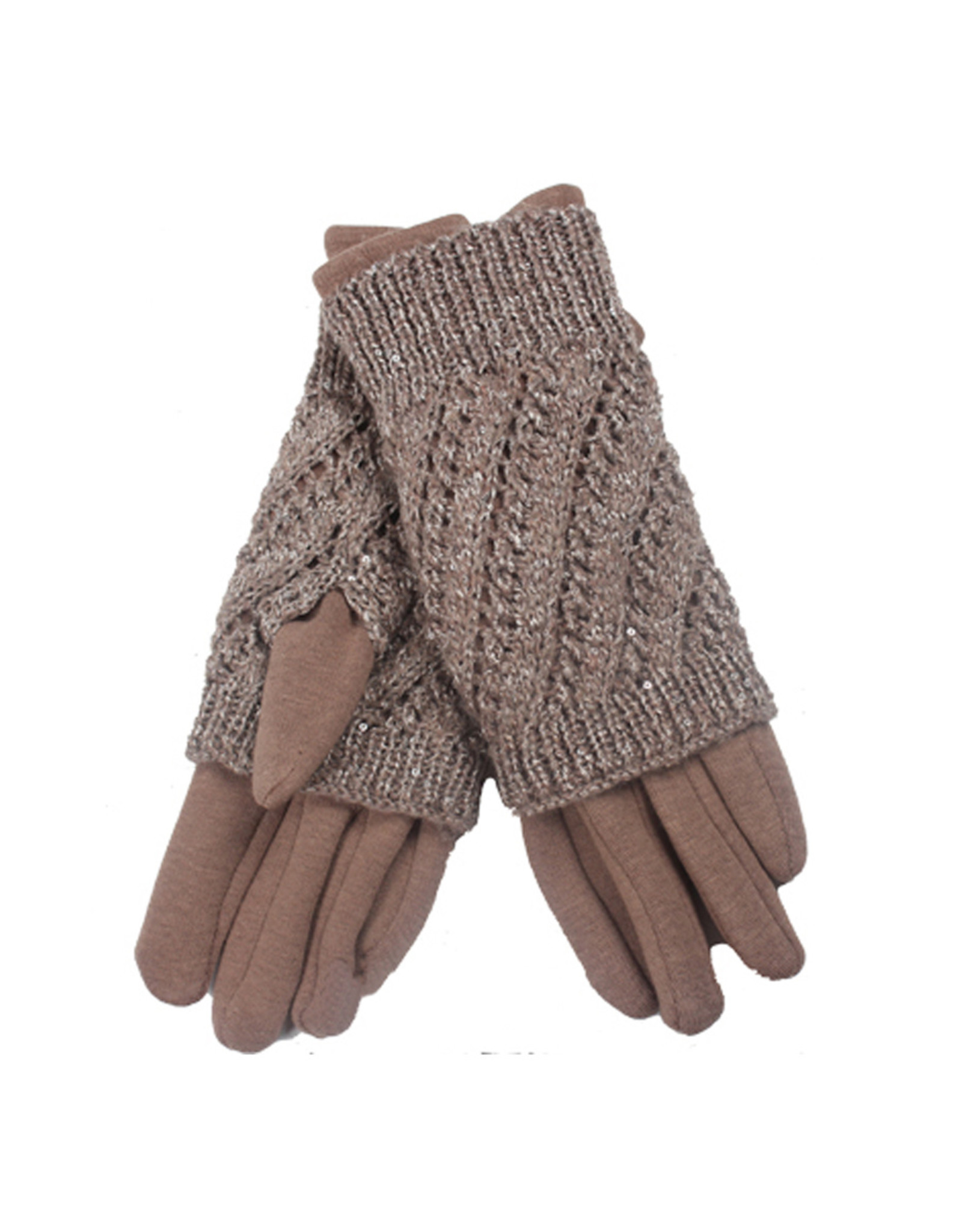PARIS ES'TYL Glove with Knitted Fingerless Overlay