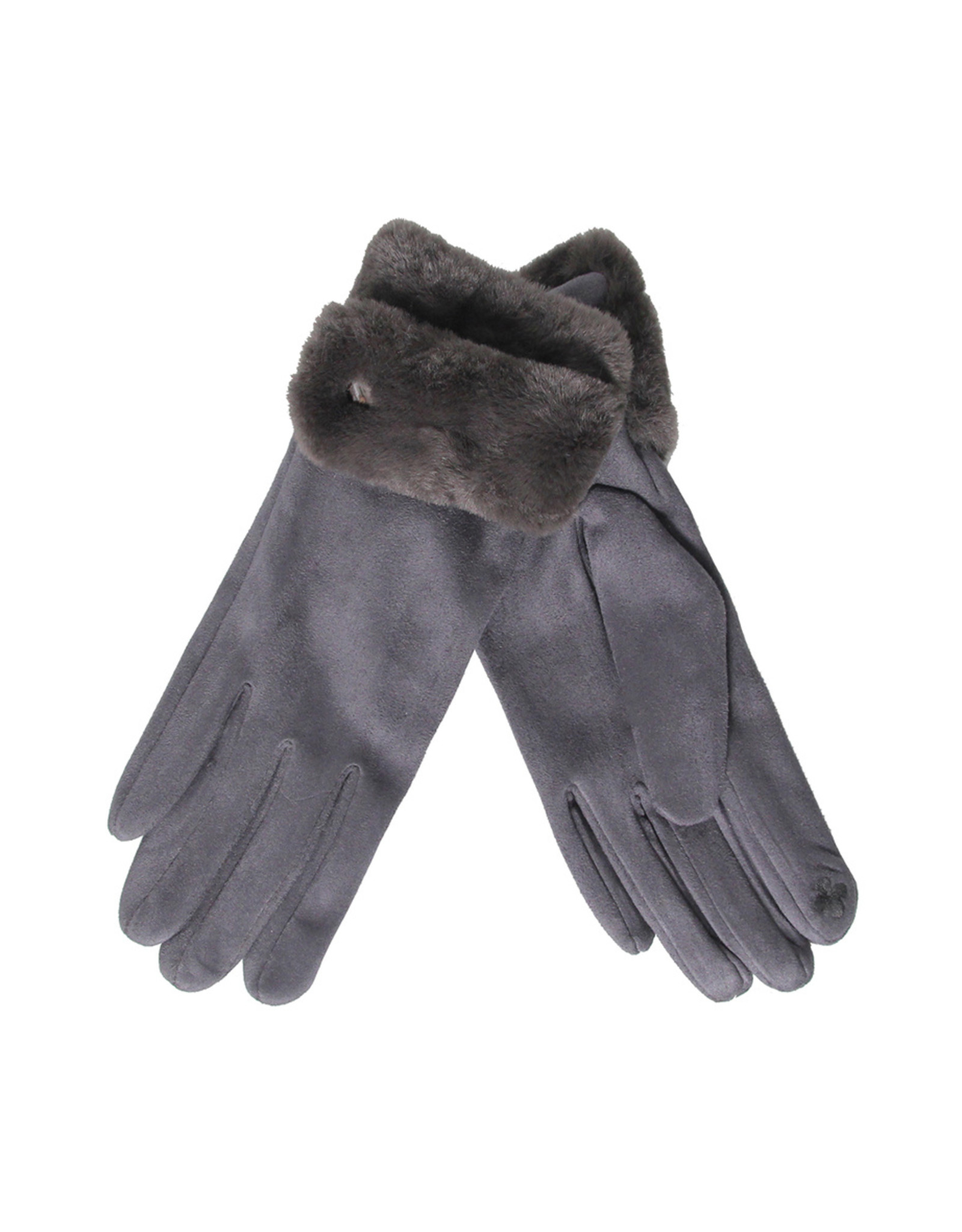 PARIS ES'TYL Fur Cuffed Gloves